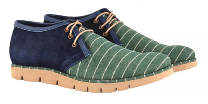 TZARO Green Blue Genuine Leather Low Ankle Boots - Aztec