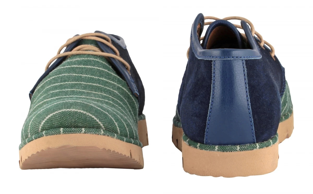 TZARO Green Blue Genuine Leather Low Ankle Boots - Aztec