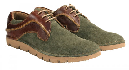 Pure  Leather Low Ankle Olive Green Derby - Amazon, AG7705WVGR