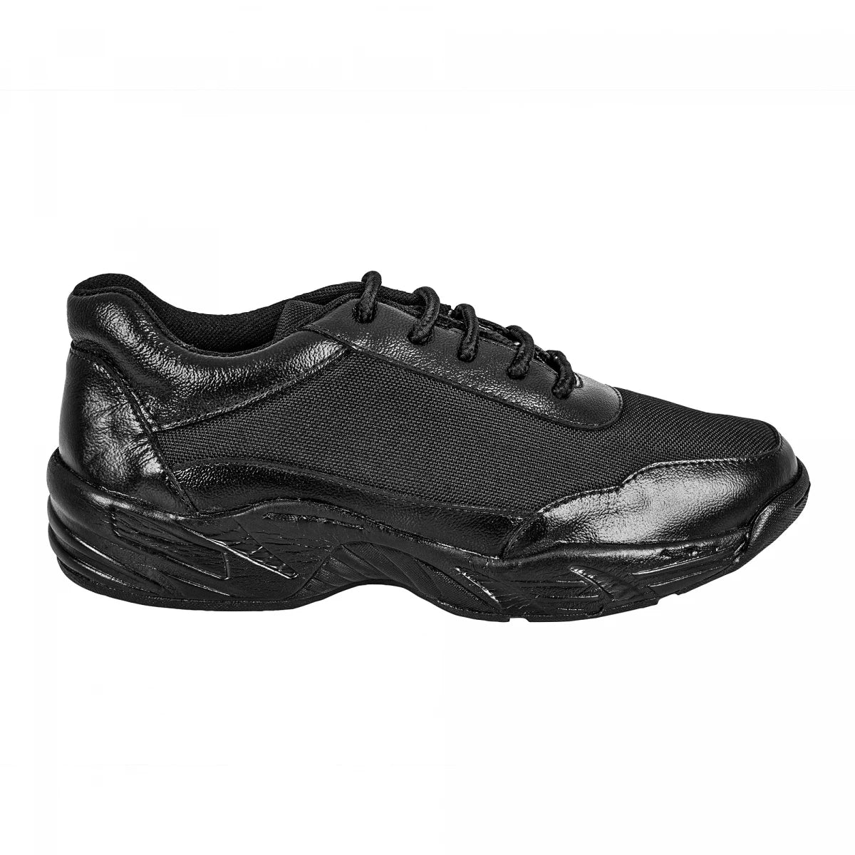 Pure Leather Black Sports Shoe with Non-Marking Sole - Baddy, BADBT02BLK