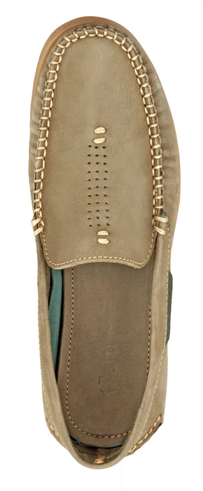 Pure Leather Olive Boat Shoes  -  USS Midway, BOAT109OLV