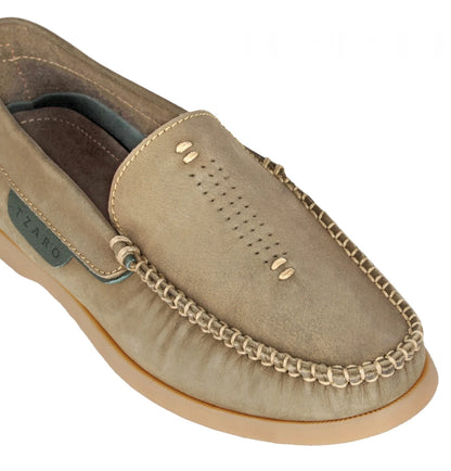 Pure Leather Olive Boat Shoes  -  USS Midway, BOAT109OLV