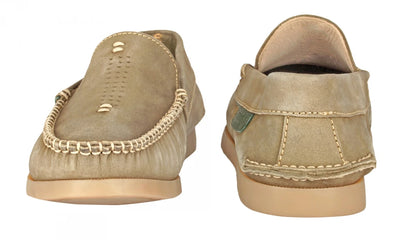 Pure Leather Olive Boat Shoes  -  USS Midway, BOAT109OLV