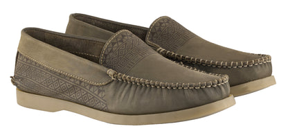 Pure  Leather Olive Boat Shoes  - USS AZTEC, BOAT111AZT