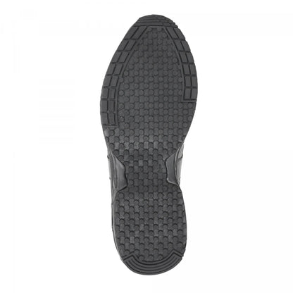 Pure Leather Black Sports Shoes with Rubber Outsole - BOLTPAN