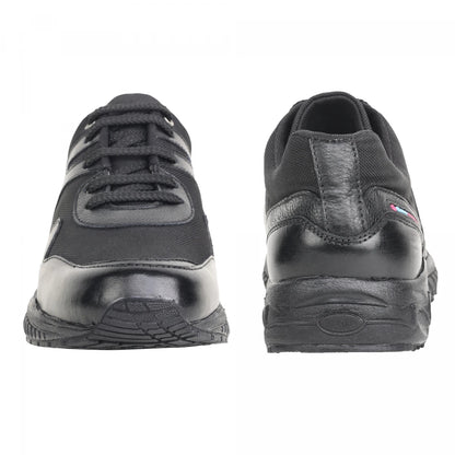 Pure Leather Black Sports Shoes with Rubber Outsole - BOLTPAN