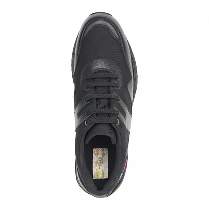 Pure Leather Black Sports Shoes with Rubber Outsole - BOLTPAN