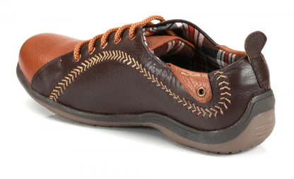Pure Leather Brown & Tan Sneakers - Chicago, BON1402CHCTAN