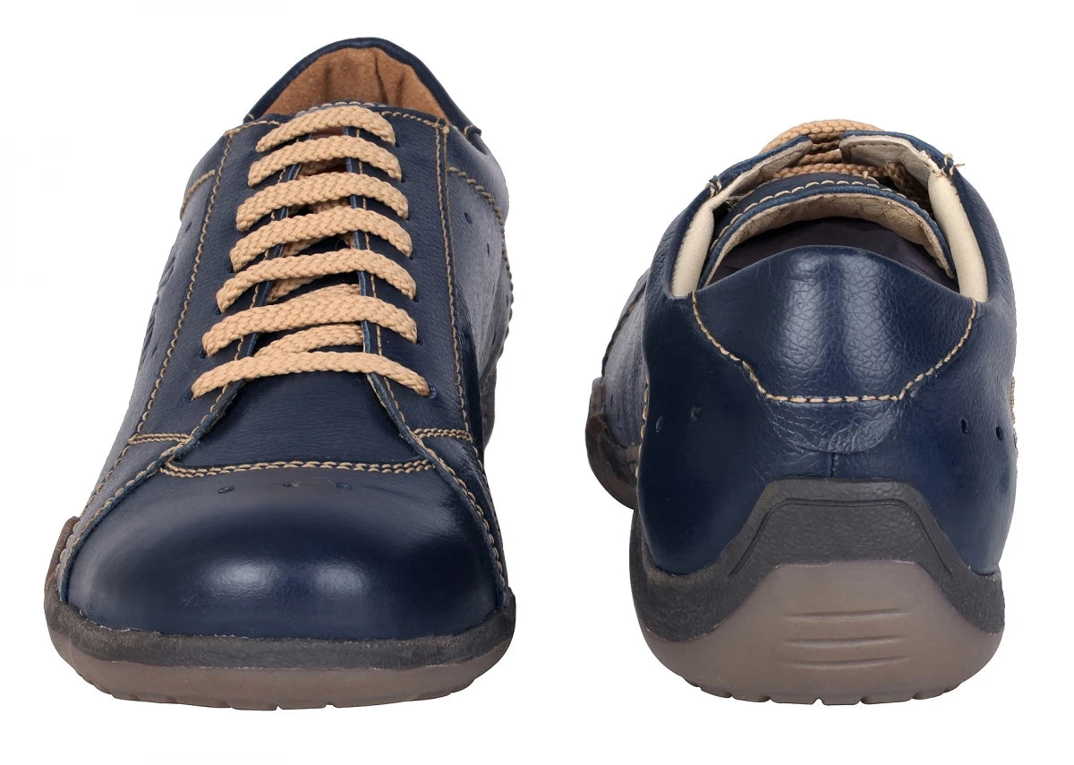 Pure Leather Navy-Blue Sneakers - Hagen, BON1403SANBLU