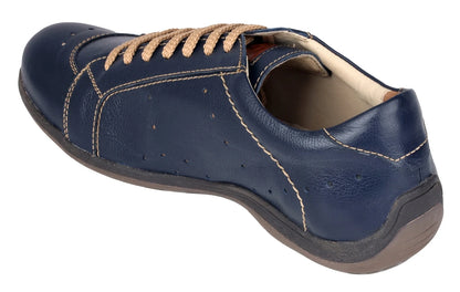 Pure Leather Navy-Blue Sneakers - Hagen, BON1403SANBLU