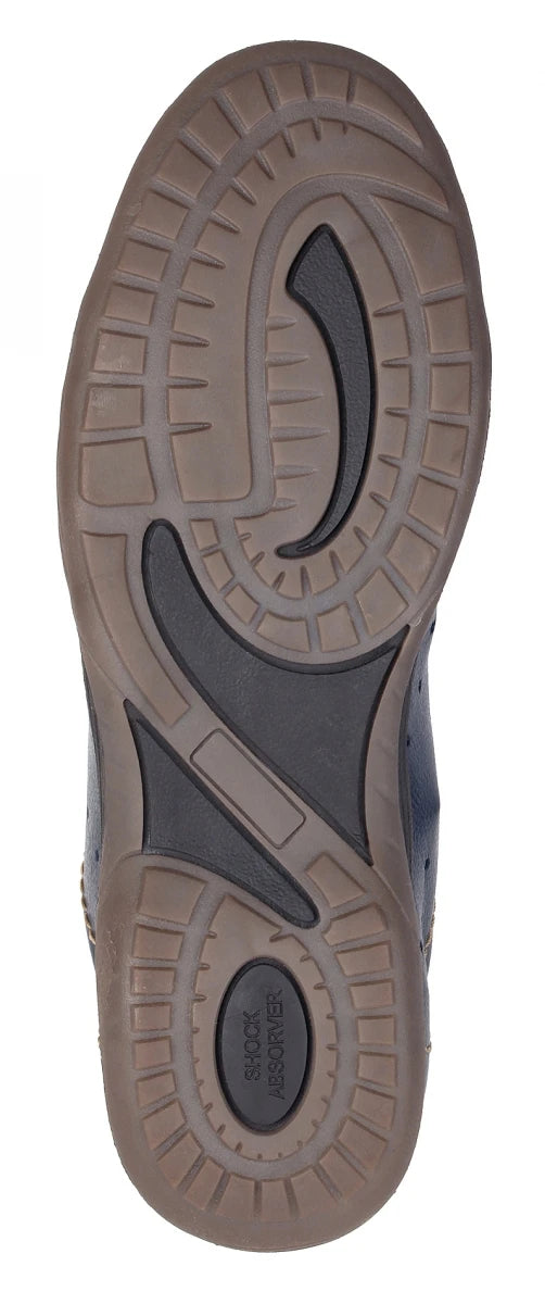 Pure Leather Navy-Blue Sneakers - Hagen, BON1403SANBLU