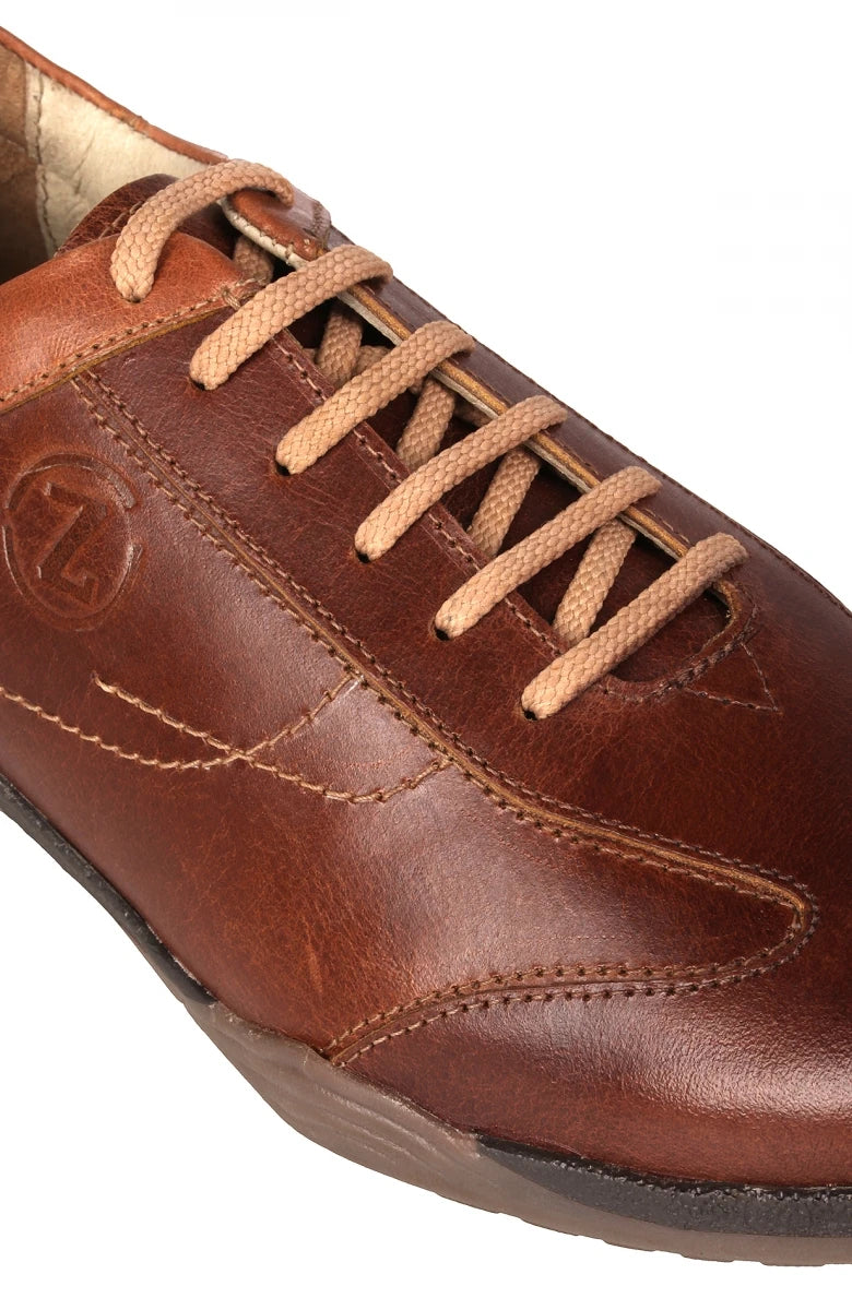 Pure Leather Tan Sneakers - Vito C, BON1404TORTAN