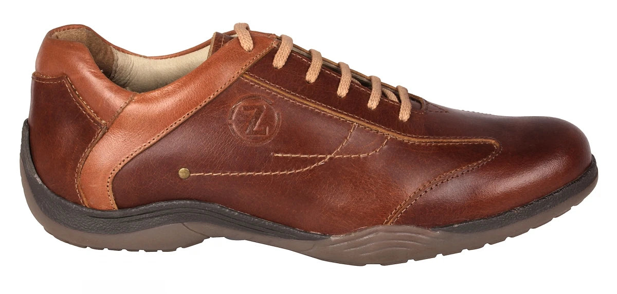 Pure Leather Tan Sneakers - Vito C, BON1404TORTAN