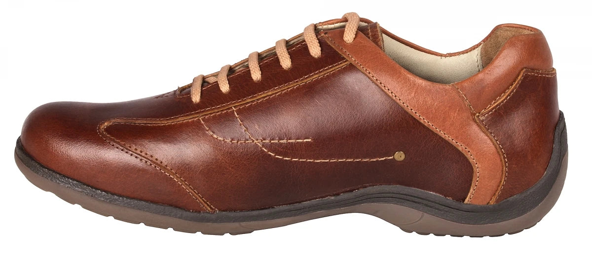 Pure Leather Tan Sneakers - Vito C, BON1404TORTAN