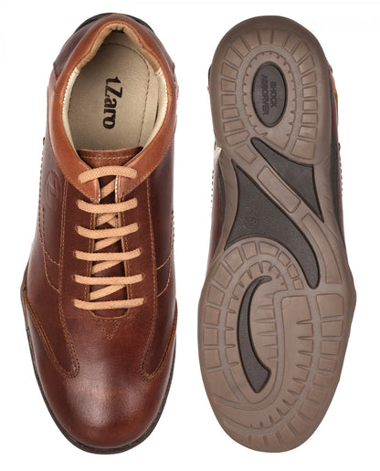 Pure Leather Tan Sneakers - Vito C, BON1404TORTAN