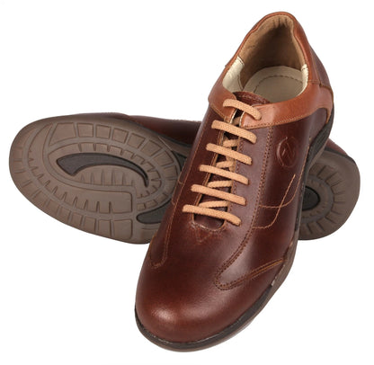 Pure Leather Tan Sneakers - Vito C, BON1404TORTAN