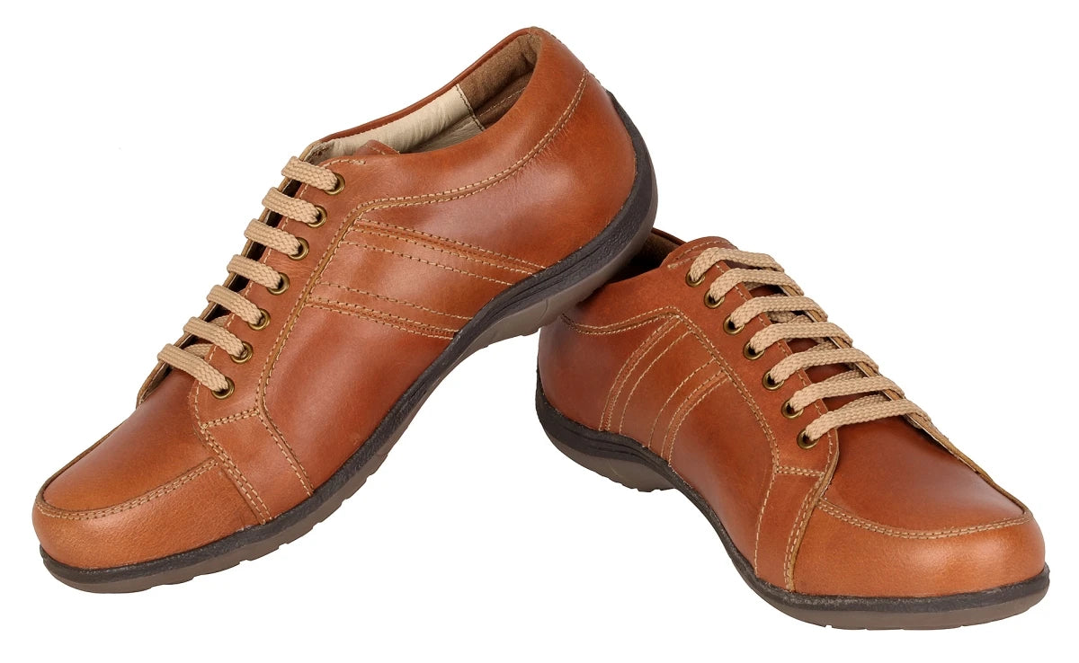 Pure Leather Tan Sneakers - Clemenza, BON1405TUVTAN