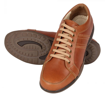 Pure Leather Tan Sneakers - Clemenza, BON1405TUVTAN