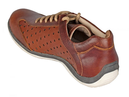 Pure Leather Tan & Brown Genuine Leather Casual Shoes - Eastwood, BON1408TANOST