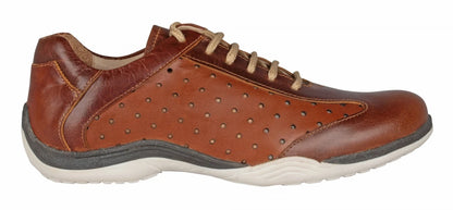 Pure Leather Tan & Brown Genuine Leather Casual Shoes - Eastwood, BON1408TANOST