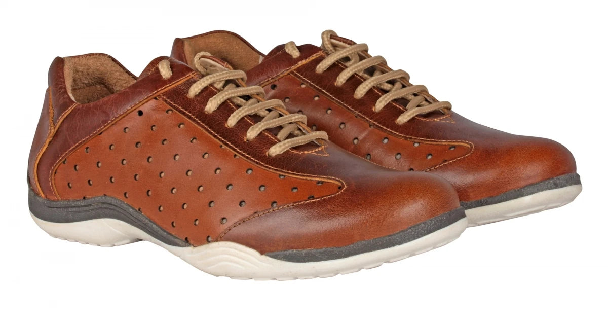 Pure Leather Tan & Brown Genuine Leather Casual Shoes - Eastwood, BON1408TANOST