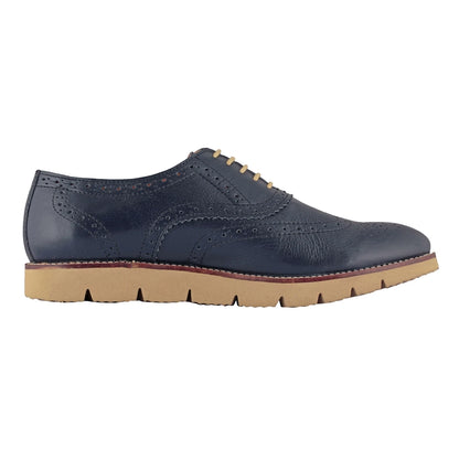 Pure Leather , Super-Light, Navy-Blue Brogues -  Martini, BRG7723NAV