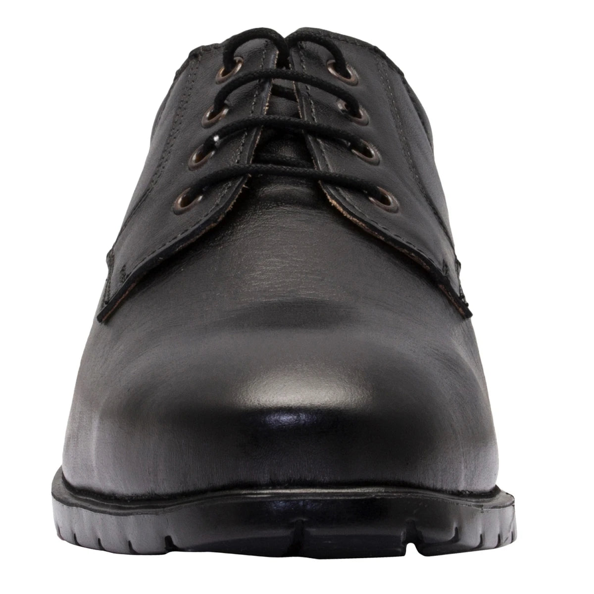 Pure Leather Black Derby Shoes   -  Mr Lawyer (Smooth Finish), DEBLK251SG