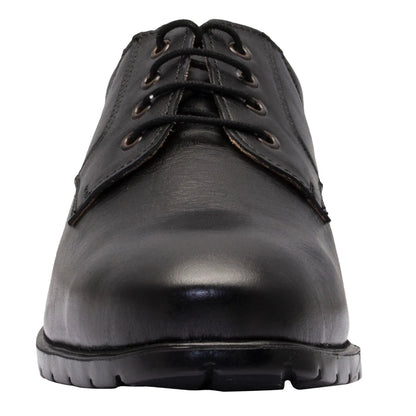 Pure Leather Black Derby Shoes   -  Mr Lawyer (Smooth Finish), DEBLK251SG