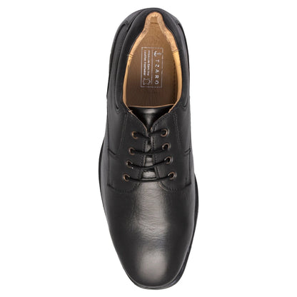 Pure Leather Black Derby Shoes   -  Mr Lawyer (Smooth Finish), DEBLK251SG