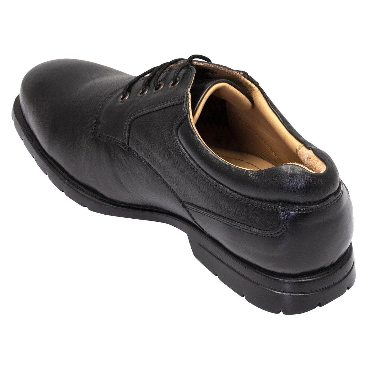 Pure Leather Black Derby Shoes   -  Mr Lawyer (Smooth Finish), DEBLK251SG