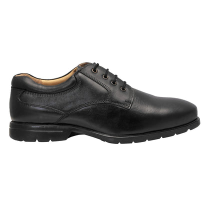 Pure Leather Black Derby Shoes   -  Mr Lawyer (Smooth Finish), DEBLK251SG