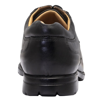 Pure Leather Black Derby Shoes   -  Mr Lawyer (Smooth Finish), DEBLK251SG