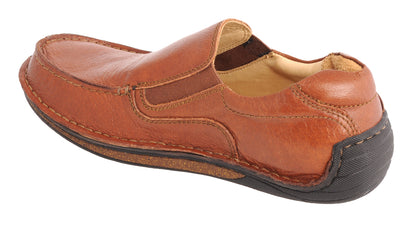 Pure Leather Stitch-down Classic Tan Slip On Shoes - DM5501TANOP
