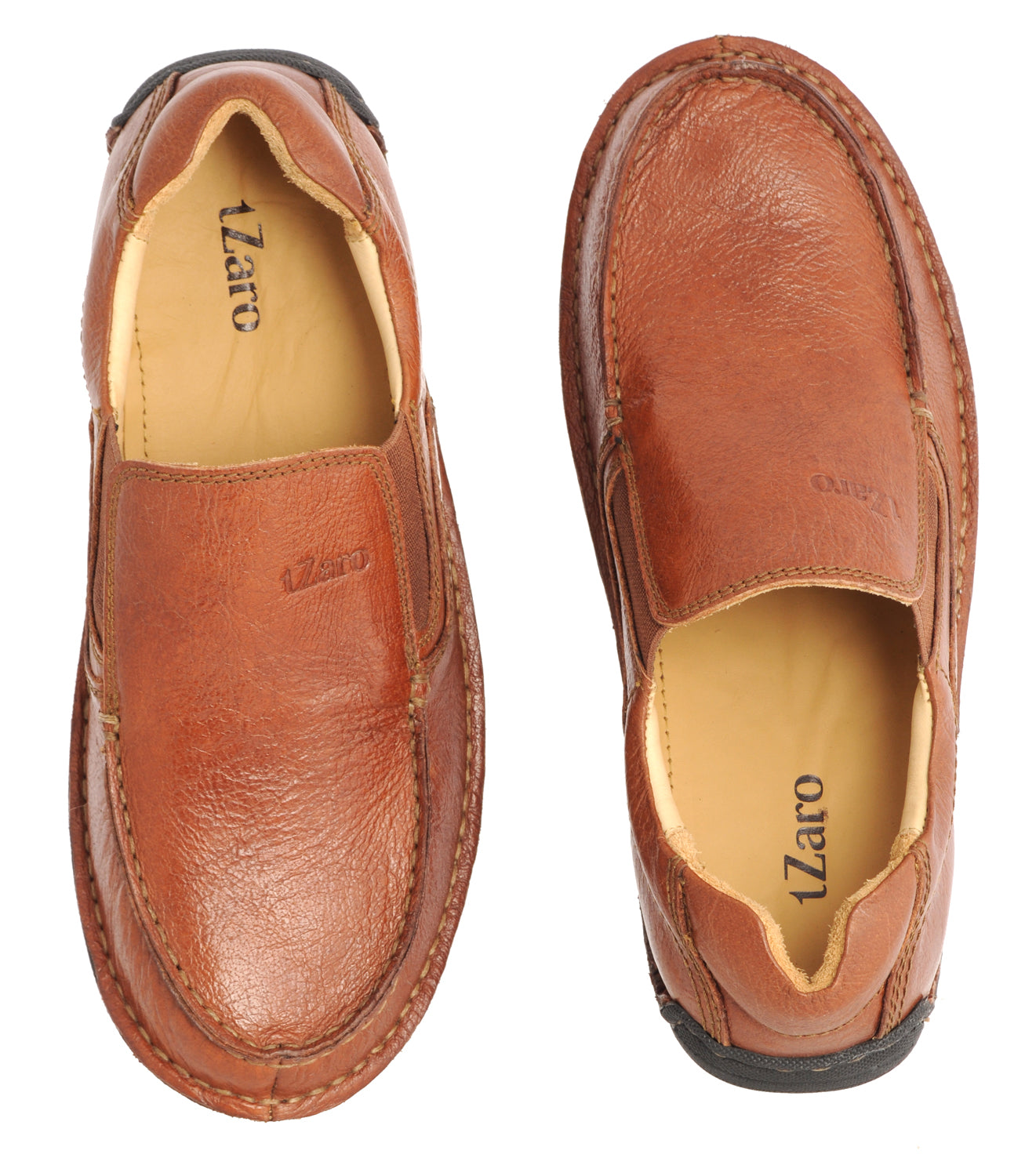 Pure Leather Stitch-down Classic Tan Slip On Shoes - DM5501TANOP