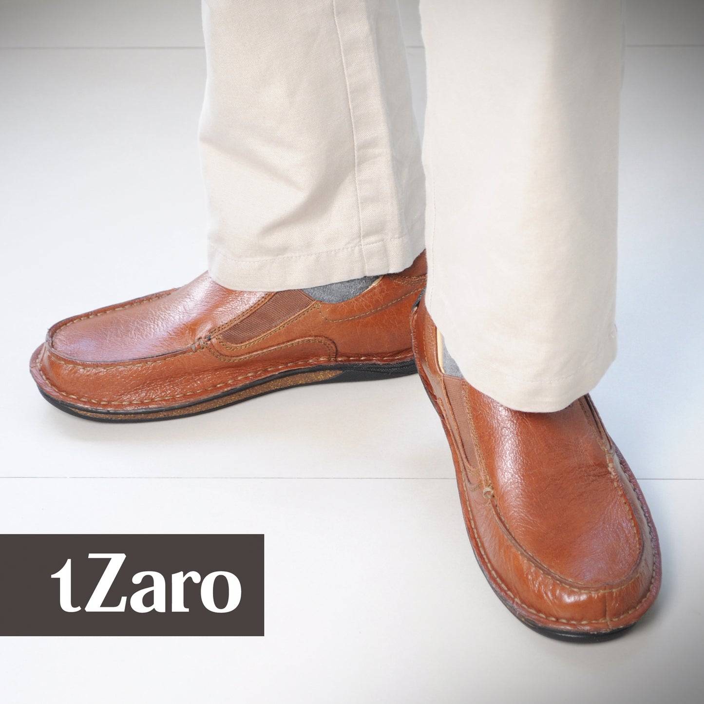 Pure Leather Stitch-down Classic Tan Slip On Shoes - DM5501TANOP