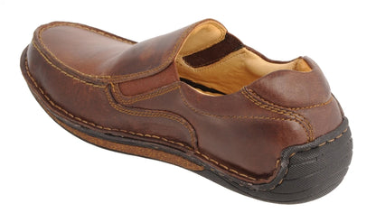 Pure Leather  Stitch-down Classic Chocolate Color Slip On Shoes - DM5502DKCHC