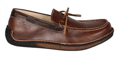 Pure Leather Dark Tan Stitch-Down Boat Shoes - Fredo