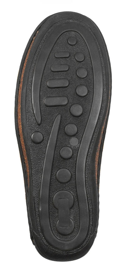 Pure Leather Dark Tan Stitch-Down Boat Shoes - Fredo