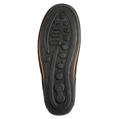 Pure Leather Black Sandal, with Driving Shoe Sole  -  Transformer, DMRONBLK25