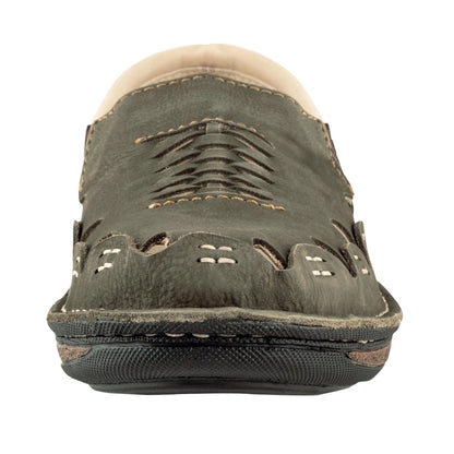 Pure Leather Olive Green Sandal, with Driving Shoe Sole  -  Transformer, DMRONOLV27