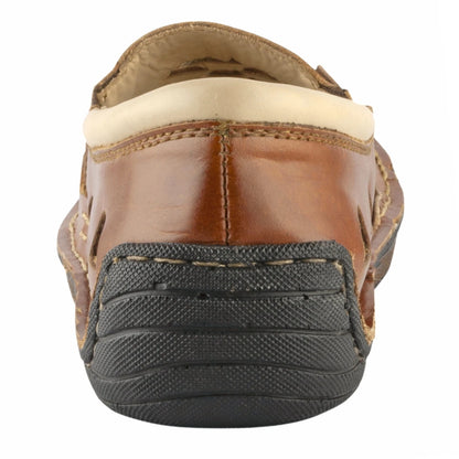 Pure Leather Tan Sandal, with Driving Shoe Sole -  Transformer, DMRONTAN23