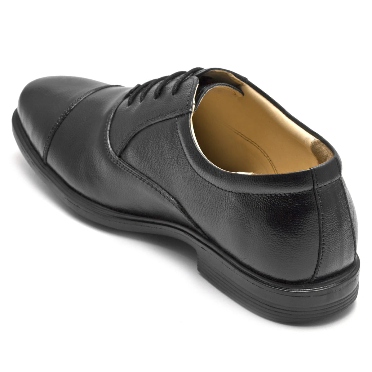 Pure Leather Black Oxford Shoes -  Mr. Banker (Grainy Finish), ENBLK2411GN