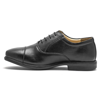 Pure Leather Black Oxford Shoes -  Mr. Banker (Grainy Finish), ENBLK2411GN