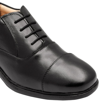 Pure Leather Black Oxford Shoes -  Mr. Banker (Smooth Finish), ENGBLK2401