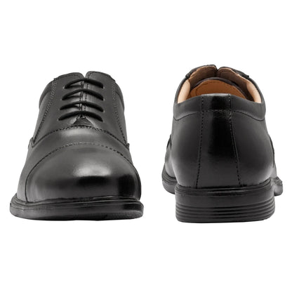 Pure Leather Black Oxford Shoes -  Mr. Banker (Smooth Finish), ENGBLK2401
