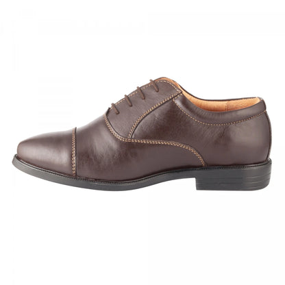 Pure Leather Chocolate Color Oxford Shoes -  Earl Gray , ENGCHC2402