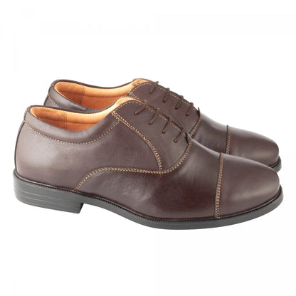 Pure Leather Chocolate Color Oxford Shoes -  Earl Gray , ENGCHC2402