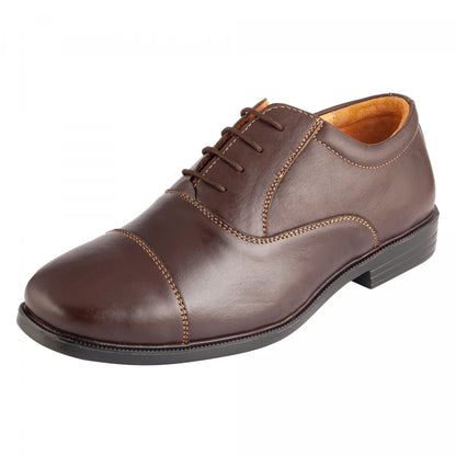 Pure Leather Chocolate Color Oxford Shoes -  Earl Gray , ENGCHC2402
