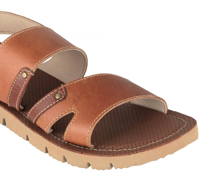 Pure Leather, Super-light, Sandal  - Humming-Bird (Dark-Tan), HB601TNGR