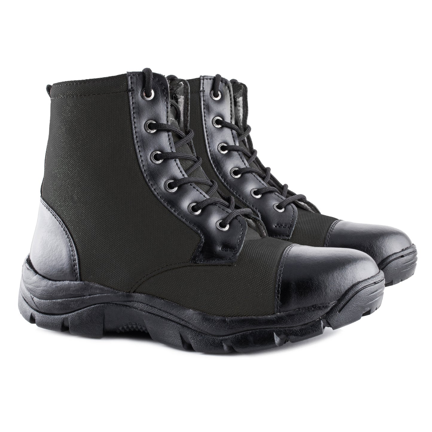 Black tactical footwear with Phylon midsole and rubber outsole, pair view – TZARO HULKCNVBLK